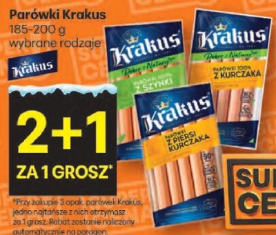 Parówki Krakus promocja w Delikatesy Centrum