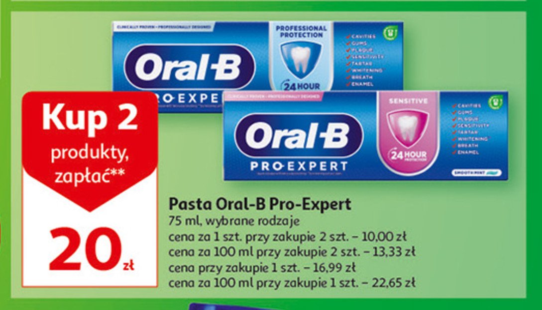 Pasta do zębów sensitive Oral-b pro-expert promocja
