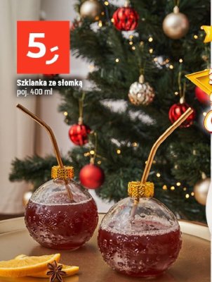 Szklanka ze słomką poj. 400 ml promocja w Dealz