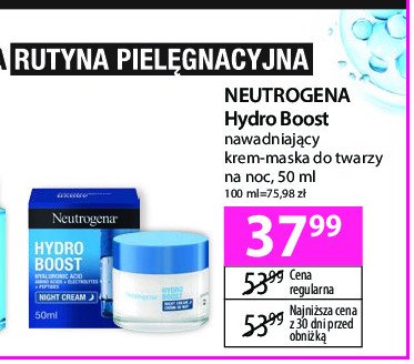 Nawadniający krem-maska na noc Neutrogena hydro boost promocja