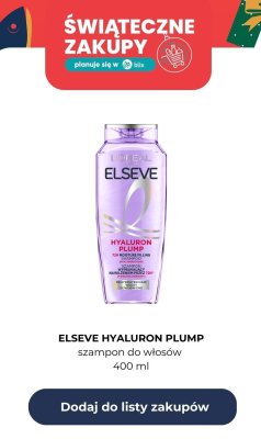 Szampon do włosów Elseve Hyaluron Plump promocja w Kaufland