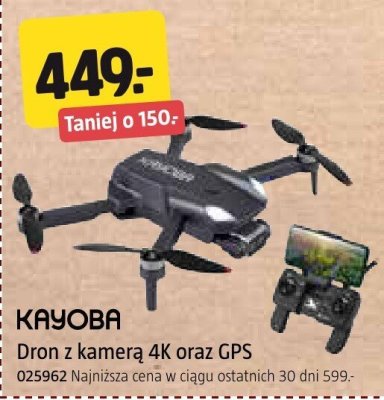 Dron z kamerą 4K oraz GPS Kayoba promocja w Jula