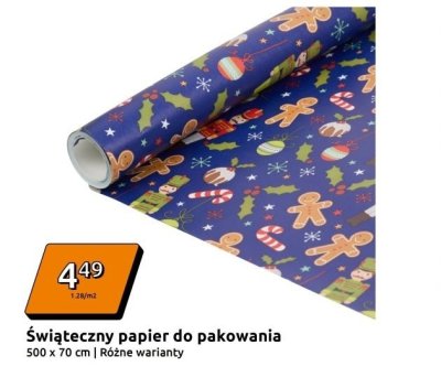 Świąteczny papier do pakowania 500x70 cm, różne warianty promocja w Action