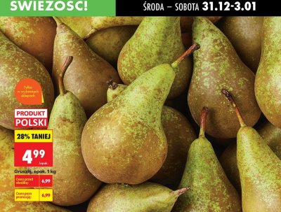 Gruszki, opak. 1 kg promocja w Biedronka
