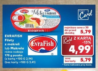 Filety makreli w oleju Evrafish promocja