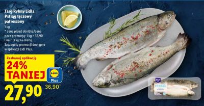 Pstrąg tęczowy patroszony Targ Rybny Lidla promocja w Lidl