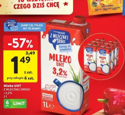 Mleko UHT Z MLECZNEJ DROGI 3,2% promocja w Intermarche