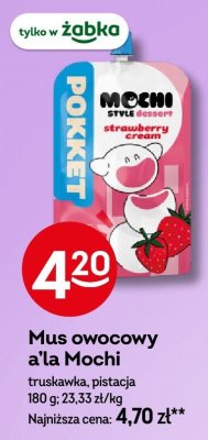Mus owocowy à la Mochi truskawka, pistacja promocja w Żabka