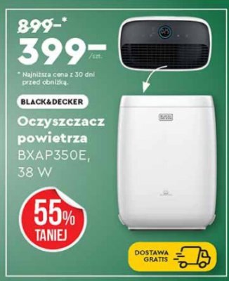 Oczyszczacz powietrza BXAP350E, 38 W Black+Decker promocja w Biedronka