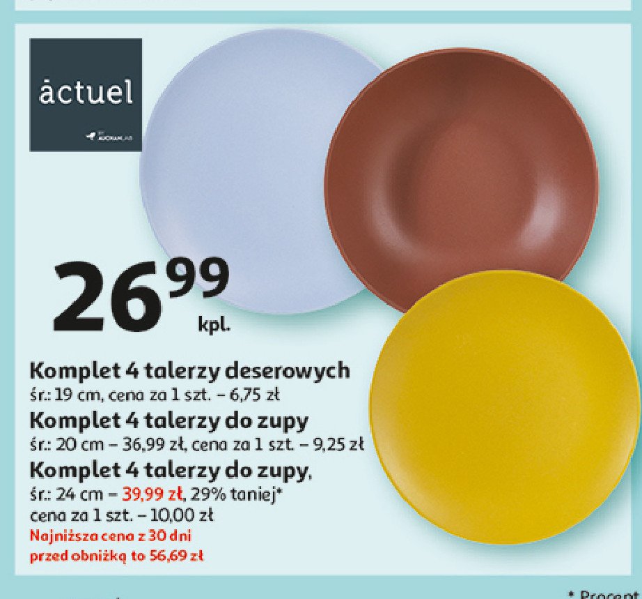 Talerze do zupy 24 cm Actuel promocja