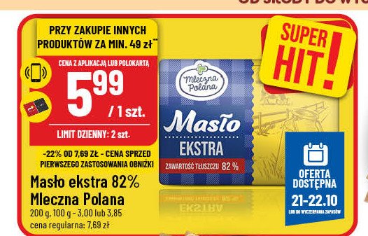 Masło ekstra Mleczna polana promocja