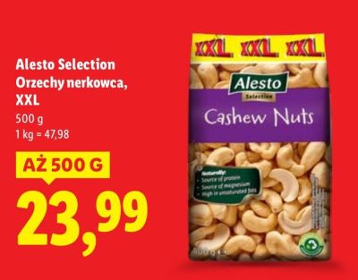 Orzechy nerkowca Alesto Selection XXL 500 g promocja w Lidl