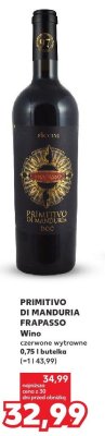 Wino Primitivo di Manduria Frapasso czerwone wytrawne promocja w Kaufland
