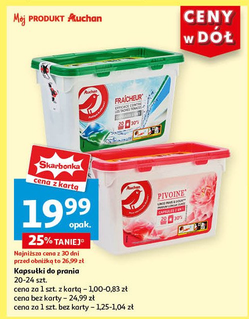 Kapsułki do prania fresh & perfume Auchan promocja