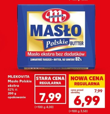 Masło polskie ekstra bez dodatków 82% Mlekovita promocja w Kaufland