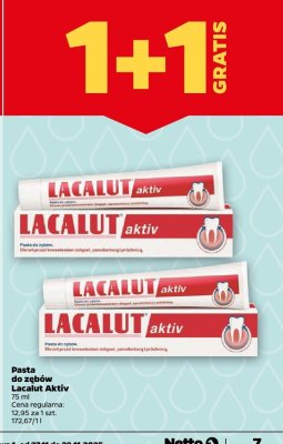 Pasta do zębów Aktiv 75 ml 1+1 GRATIS promocja w Netto