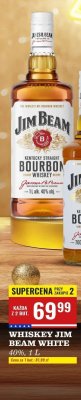 Whiskey Jim Beam White 40%, 1 L promocja w Biedronka