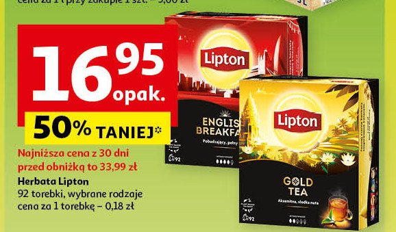 Herbata Lipton daring english breakfast promocja w Auchan