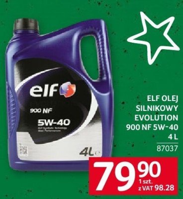 Olej silnikowy ELF OLEJ SILNIKOWY EVOLUTION 900 NF 5W-40 4L promocja w Selgros