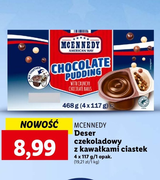 Deser czekoladowy z kawałkami ciastek Mcennedy promocja