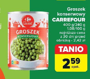 Groszek konserwowy Carrefour classic promocja