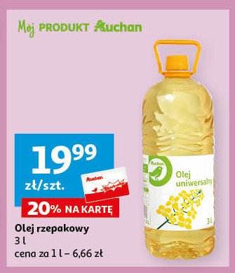 Olej rzepakowy Auchan na co dzień (logo zielone) promocja