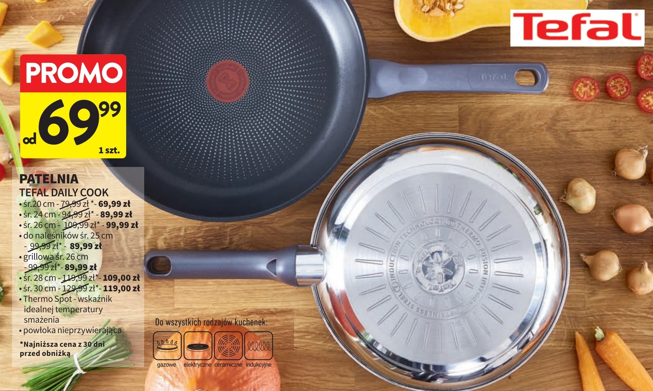 Patelnia daily cook 28 cm Tefal promocja w Intermarche