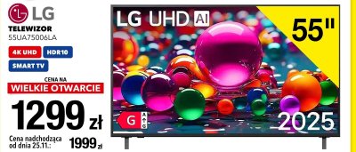 Telewizor LG 55UA75006LA 55" 4K UHD HDR10 SMART TV promocja w RTV EURO AGD