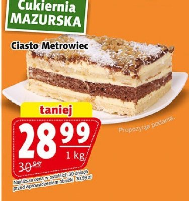 Ciasto Metrowiec Mazurska promocja w Prim Market