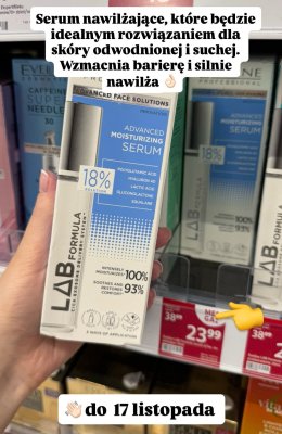 Serum nawilżające LAB Formula Advanced Moisturizing Serum 18% promocja w Rossmann