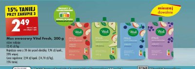Mus jabłko-wiśnia- truskawka Vital fresh promocja