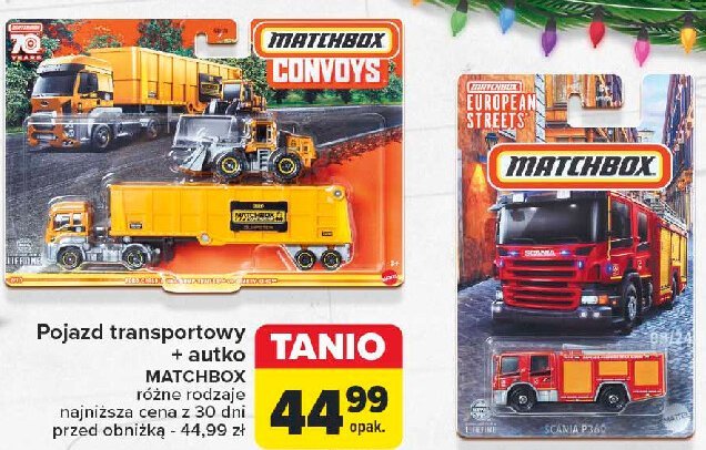 Pojazd transportowy + autko Matchbox promocja w Carrefour