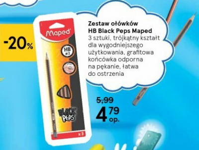 Ołówek z gumką blackpeps hb Maped promocja