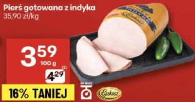 Pierś gotowana z indyka Łukosz promocja w Delikatesy Centrum