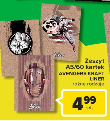 Zeszyt a5 60 kartek kratka avengers promocja