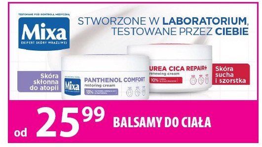 Krem do twarzy i ciała Mixa urea cica repair promocja