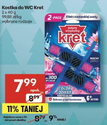 Kostka do WC Kret 2 x 40 g promocja w Delikatesy Centrum
