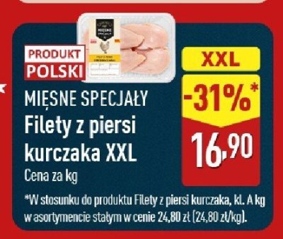 Filety z piersi kurczaka XXL Mięsne Specjały promocja w Aldi