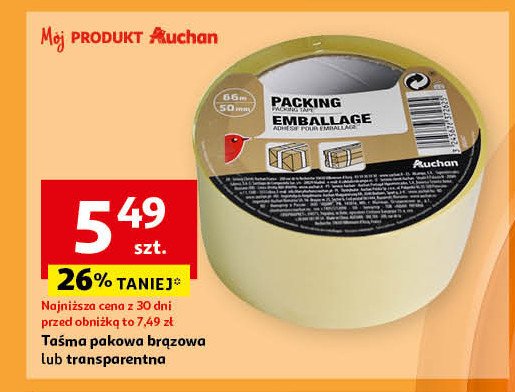 Taśma transparentna Auchan promocja