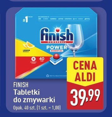 Tabletki do zmywarek lemon Finish power essential promocja w Aldi