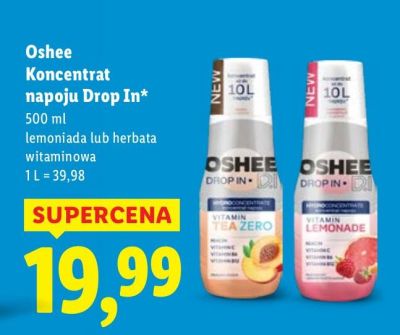 Napój Oshee Koncentrat napoju Drop In lemoniada lub herbata witaminowa promocja w Lidl