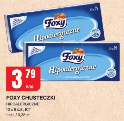 Chusteczki Foxy hipoalergiczne promocja w Chorten