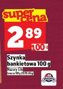 Szynka bankietowa Mazury EKO 100 g promocja w TOPAZ