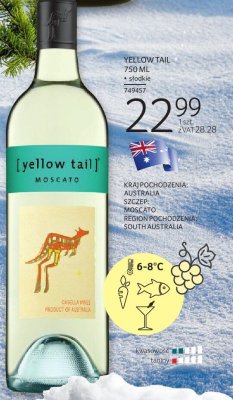 Wino słodkie Yellow Tail Moscato 750ml promocja w Selgros