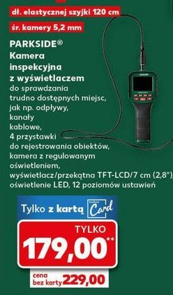 Kamera inspekcyjna z wyświetlaczem Parkside promocja w Kaufland