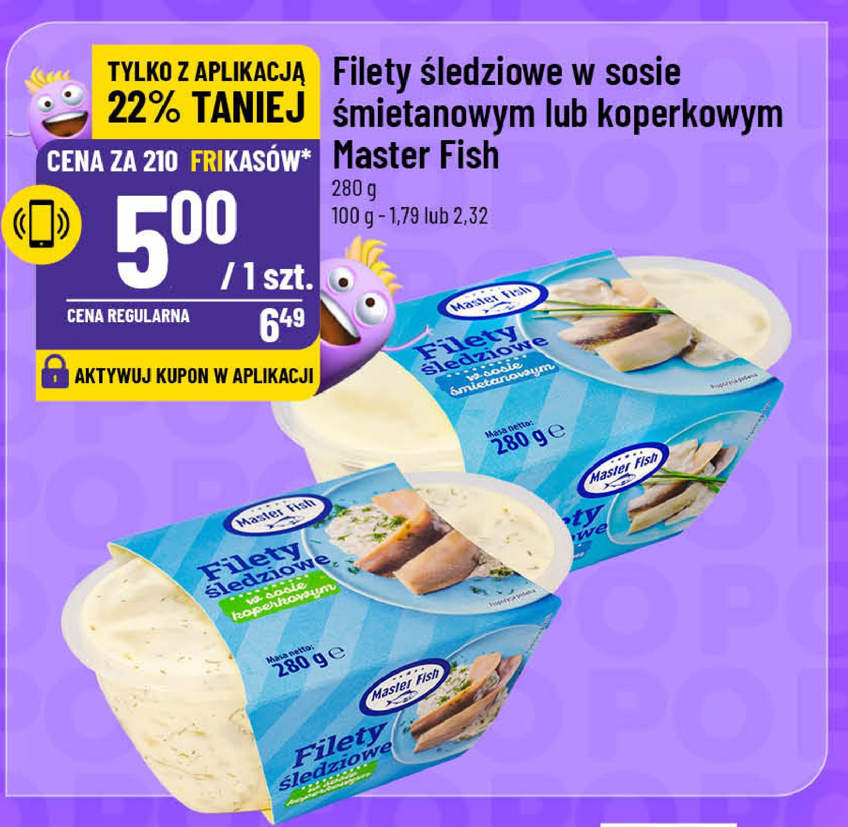 Filety śledziowe w sosie koperkowym Master fish promocja w POLOmarket