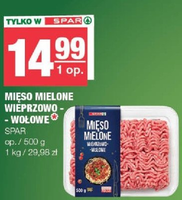 Mięso mielone wieprzowo-wołowe Spar promocja w SPAR