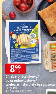 Chleb słonecznikowy/powszedni/tostowy/wieloziarnisty/biały bez glutenu Bezgluten promocja w Leclerc