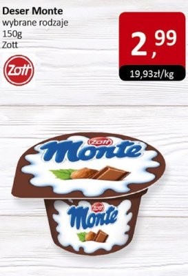 Deser Monte wybrane rodzaje 150g promocja w Market Point