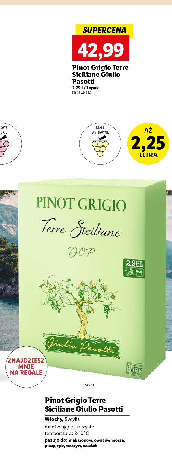 Wino Terre siciliane pinot grigio promocja